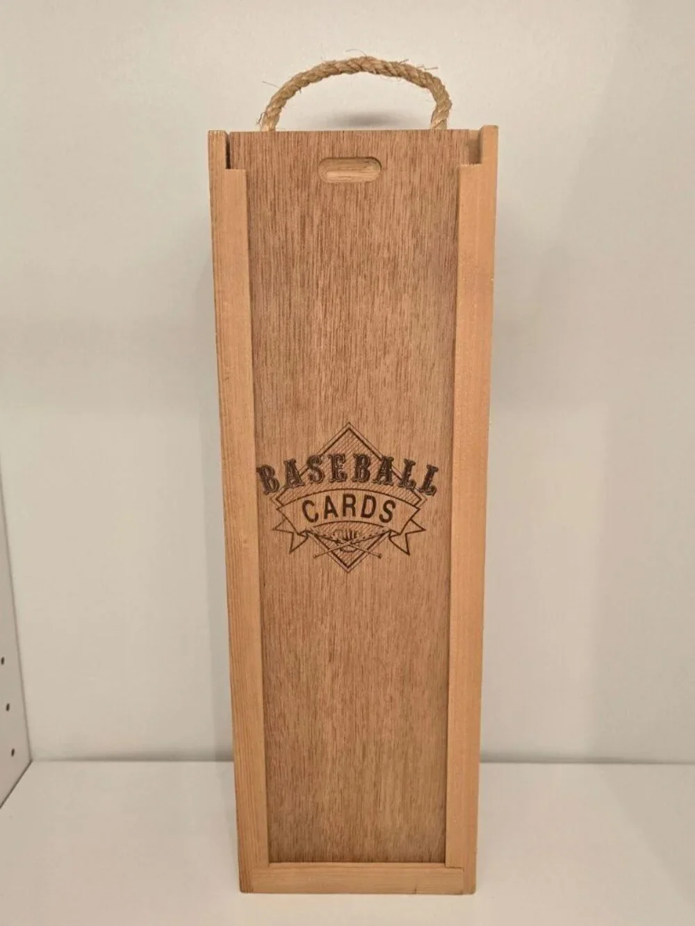 Vintage Baseball Card Lot + Napa Valley Box Company Wooden Storage Box